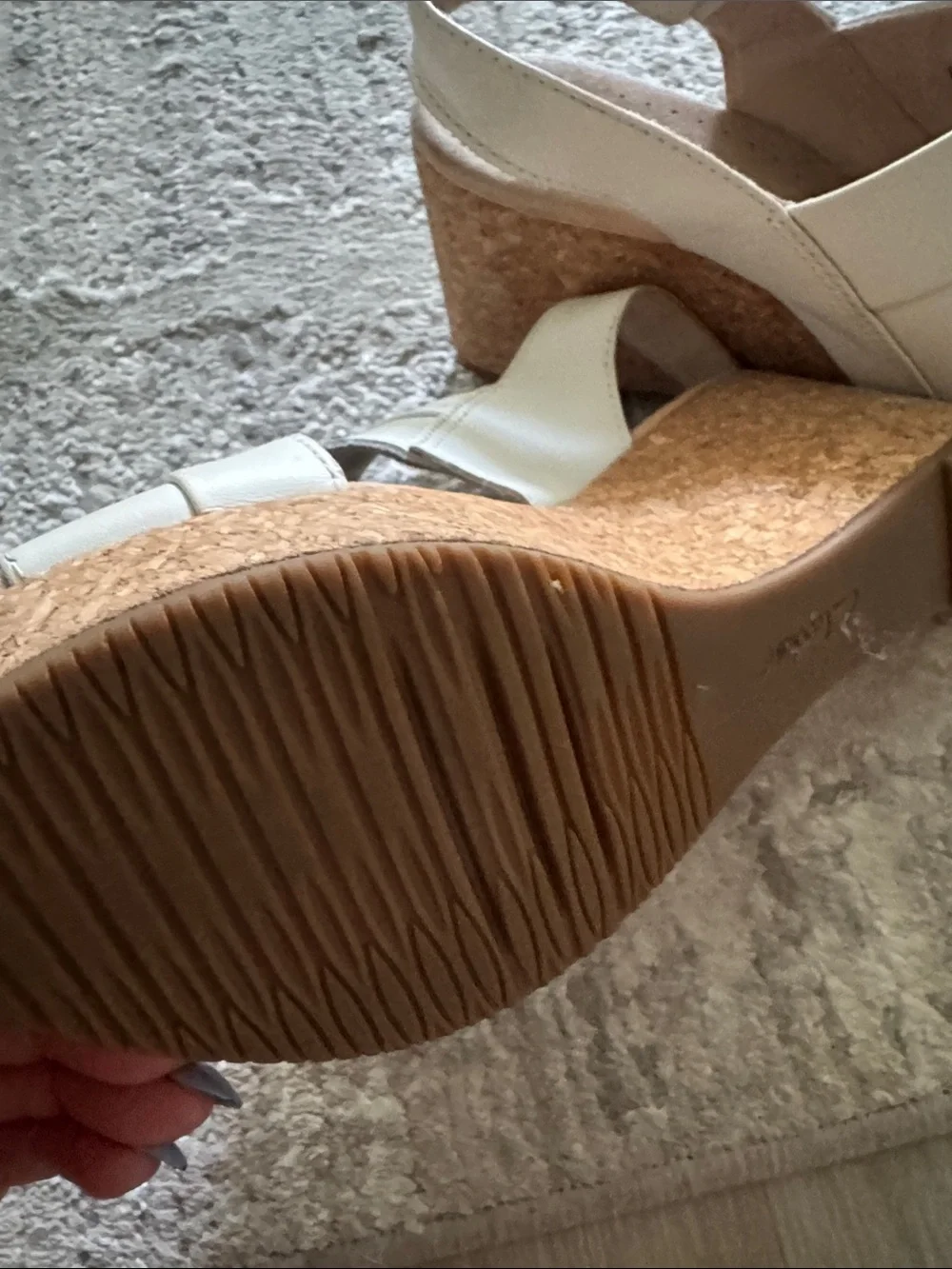 Clarks white leather